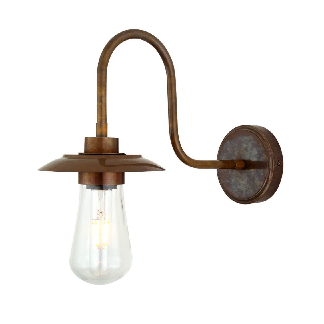 Ren Brass Swan Neck Wall Light IP65 main product photo