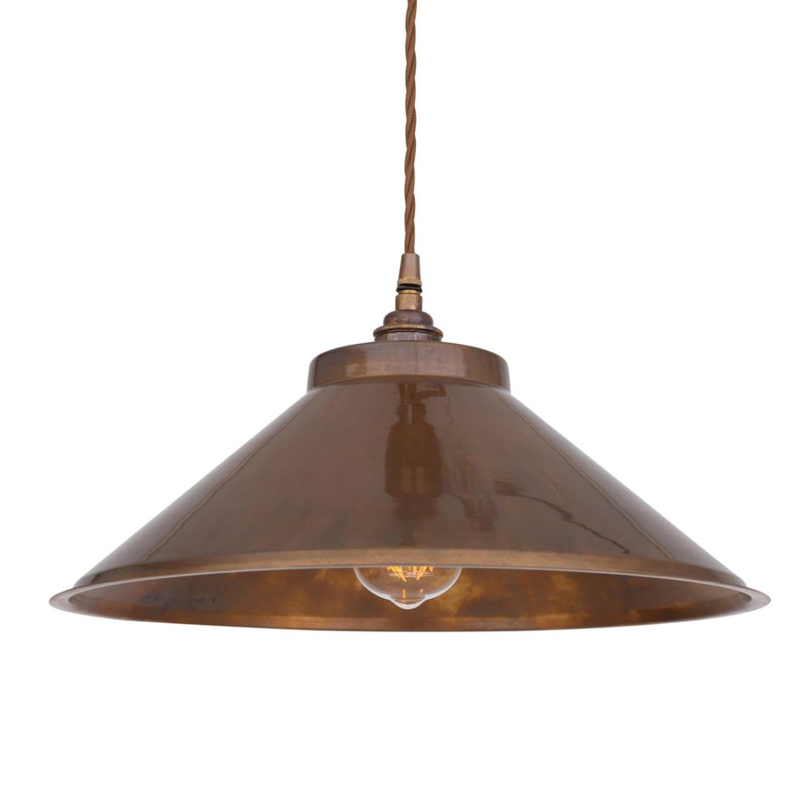 Rio Vintage Brass Pendant Light 38cm main product photo