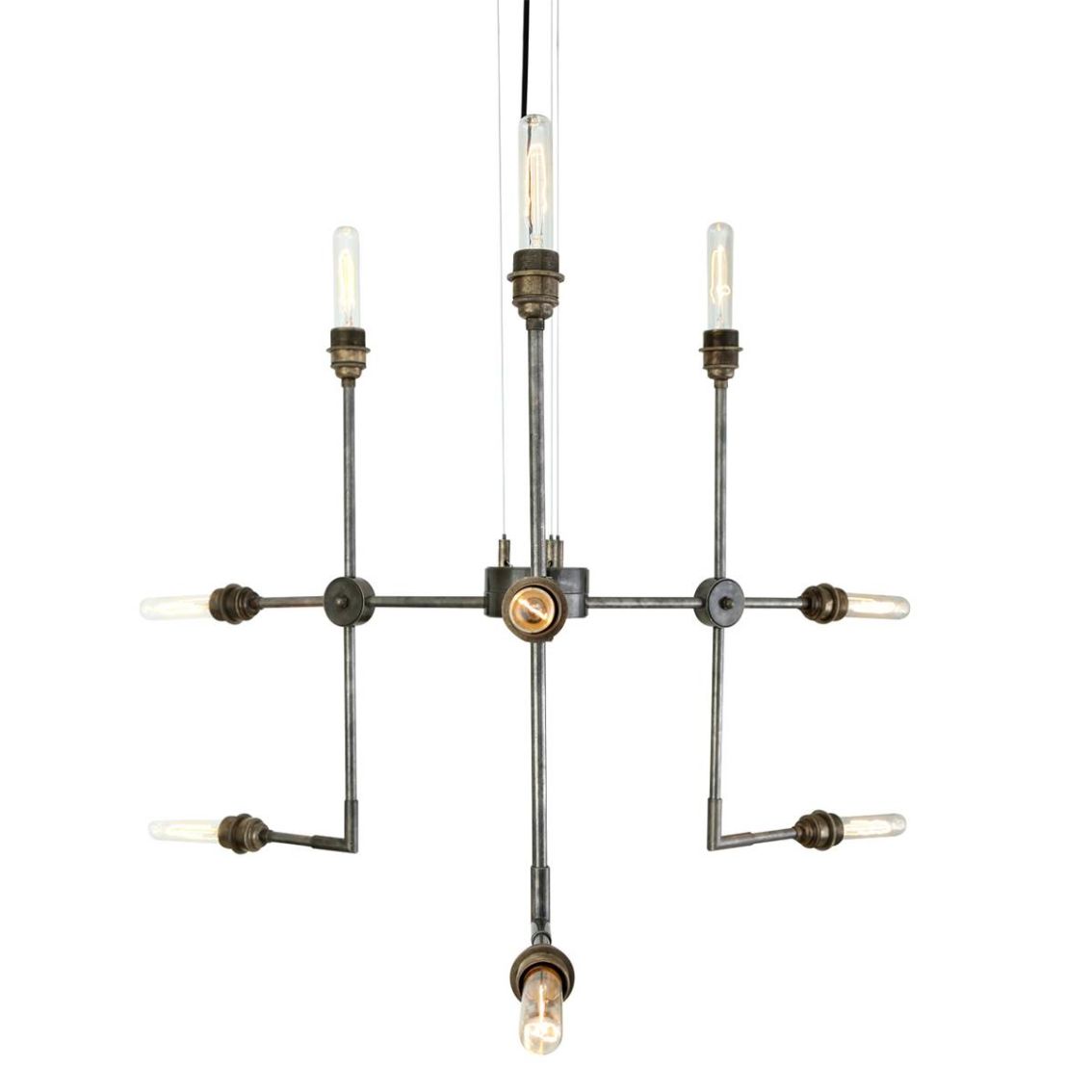 Toluca Modern Brass Chandelier, Nine-Arm main product photo