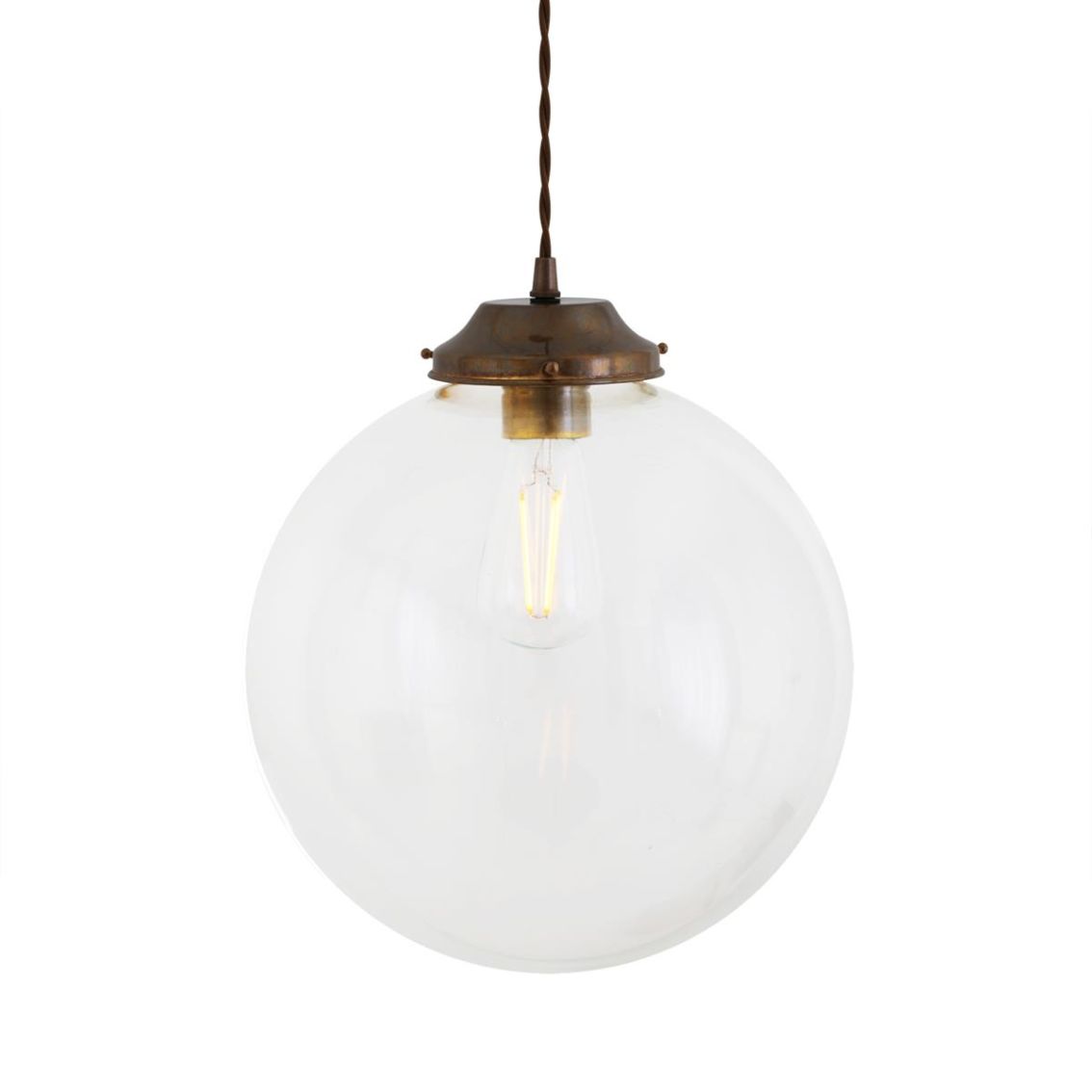 Virginia Clear Glass Globe Pendant Light 30cm main product photo