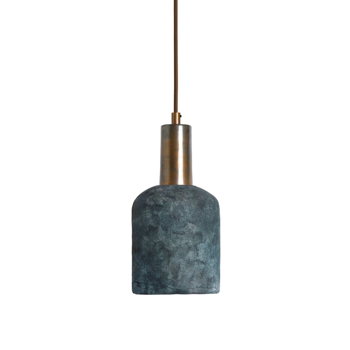 Osier Organic Ceramic Pendant Light 11.5cm, Blue Earth main product photo