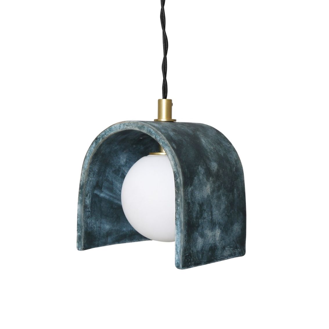 Tansy Minimalist Organic Ceramic Pendant, Blue Earth main product photo