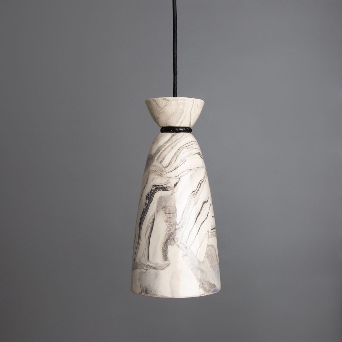 Pando Marbled Ceramic Pendant Light 5.5" main product photo