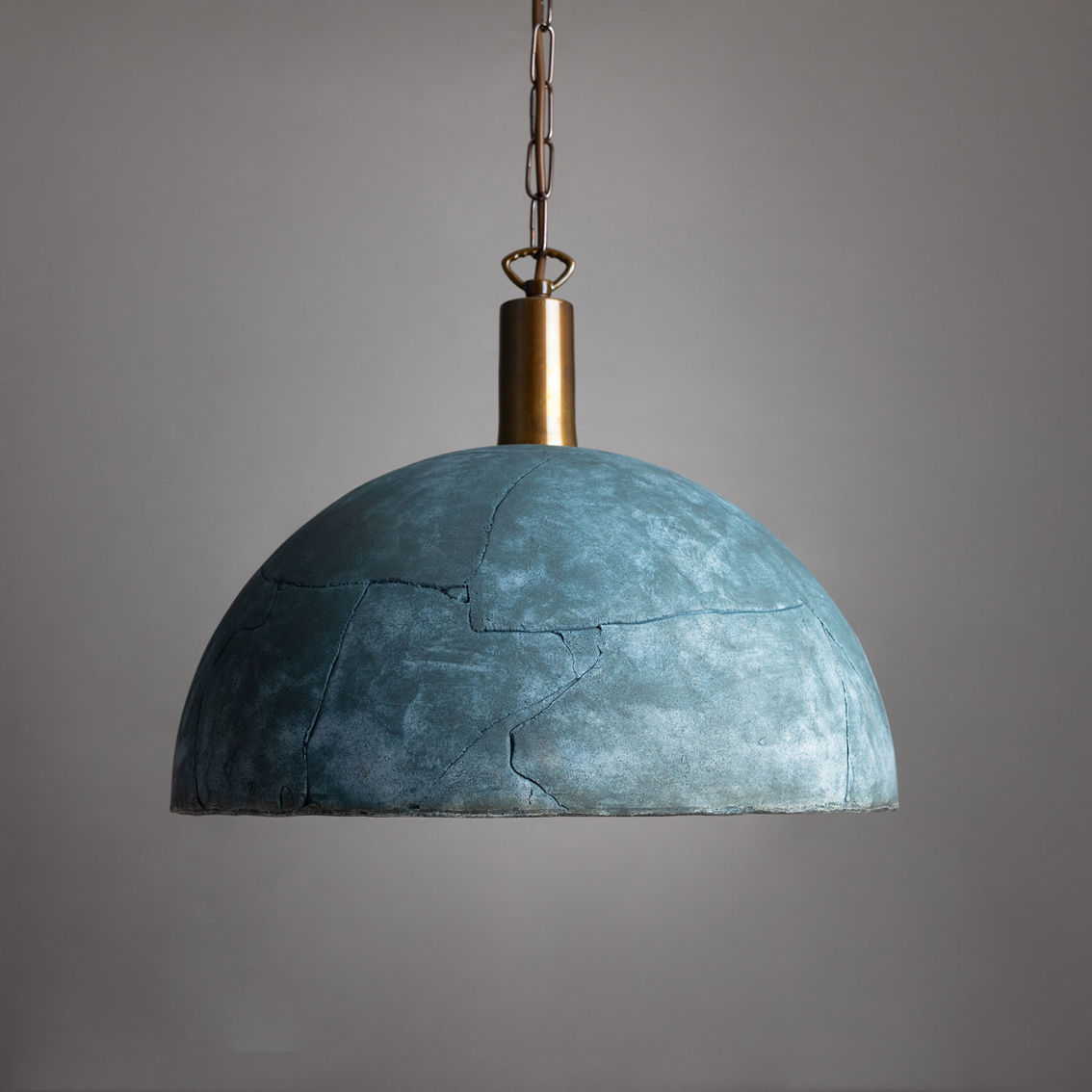 Kauri Organic Ceramic Dome Pendant Light14.6", Blue Earth main product photo