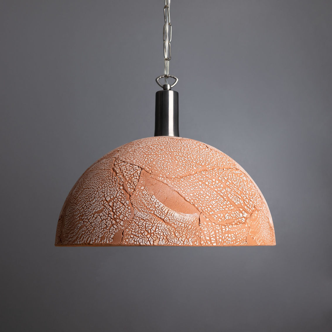 Kauri Organic Ceramic Dome Pendant Light 37cm, Red Iron main product photo