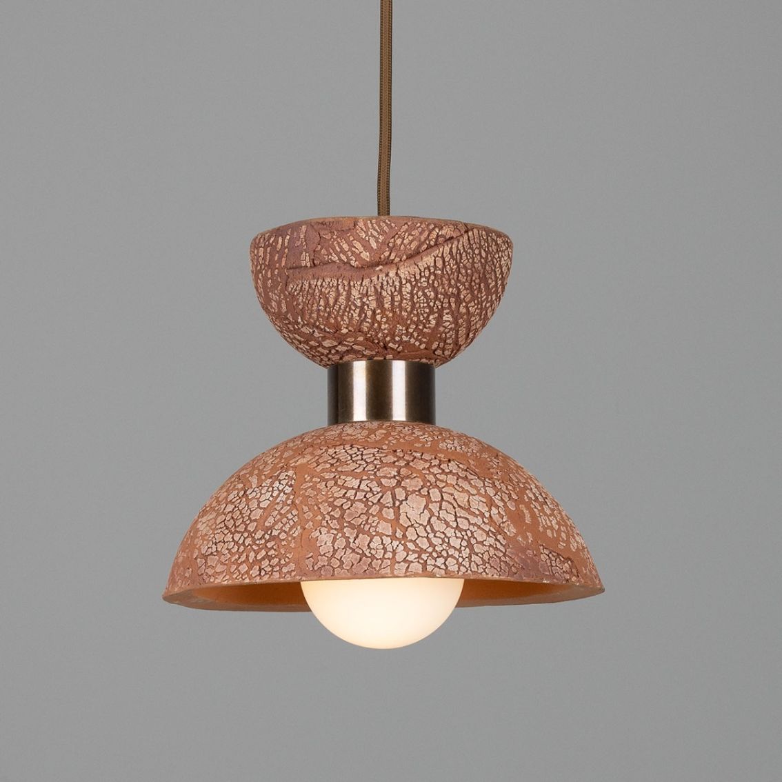 Nakaii Organic Ceramic Pendant Light 7.9", Red Iron main product photo
