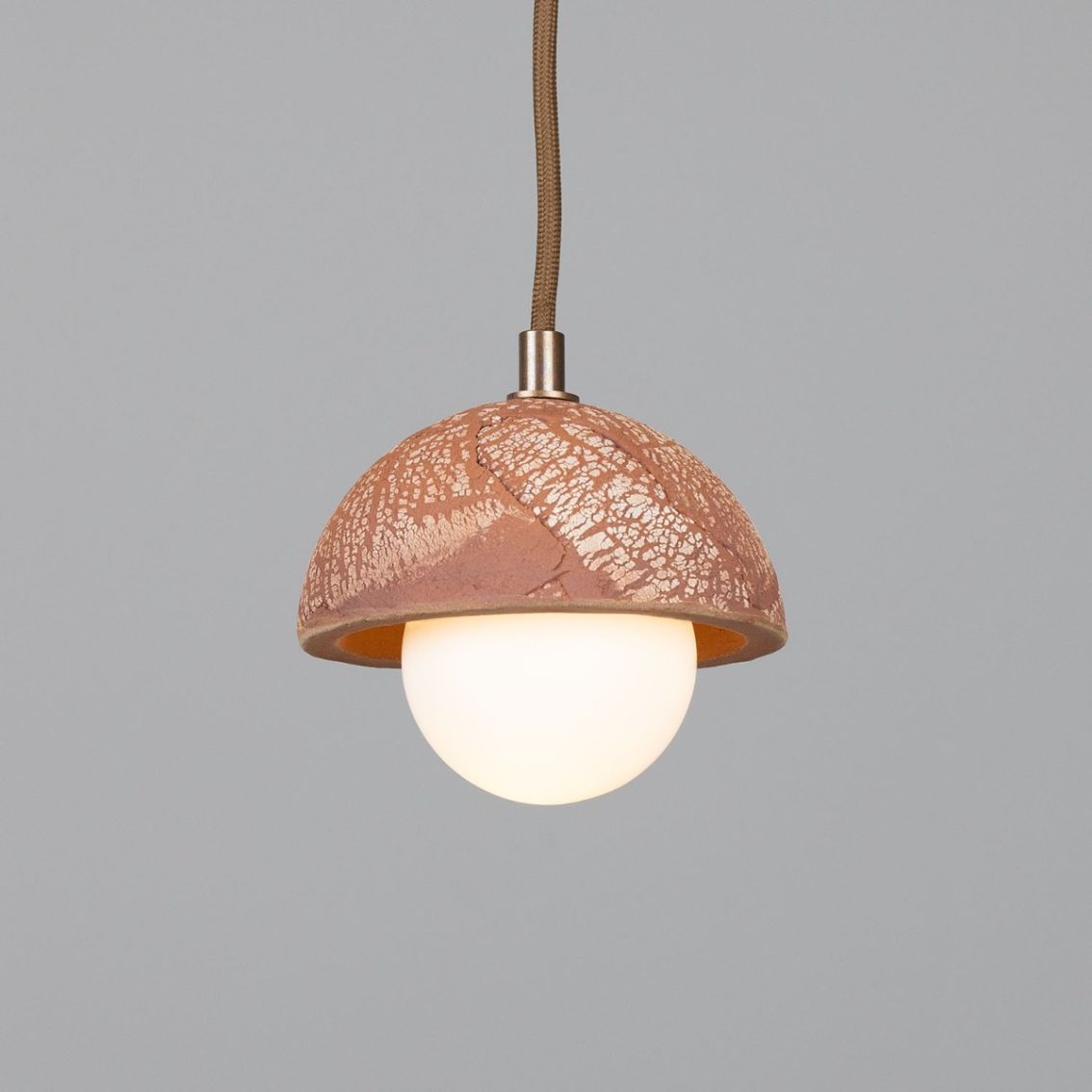 Ferox Small Ceramic Dome Pendant Light 5.5", Red Iron main product photo