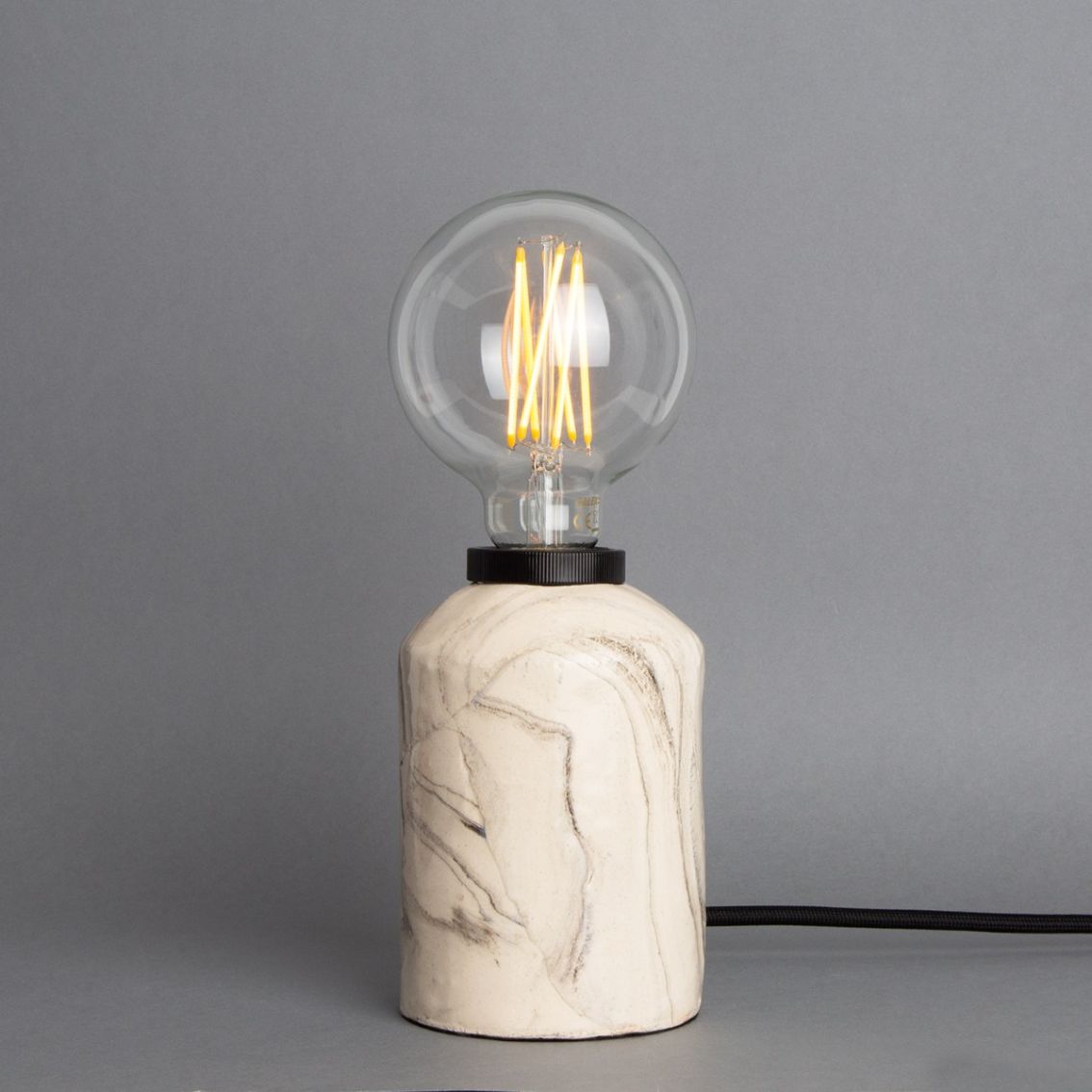 Bixa Small Marbled Ceramic Table Lamp main product photo