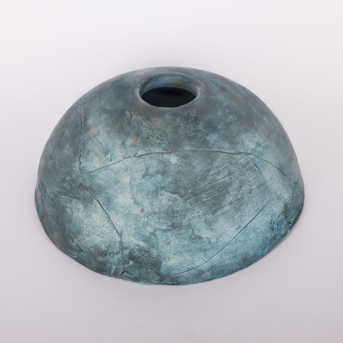 Kauri Ceramic Dome Lamp Shade, Blue Earth 7.9" main product photo