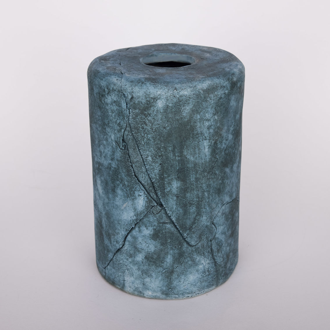 Senna Ceramic Cylinder Lamp Shade, Blue Earth 4.7" main product photo