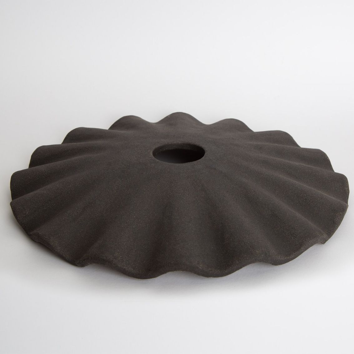 Kapok Ceramic Lamp Shade, Black Clay 27cm main product photo