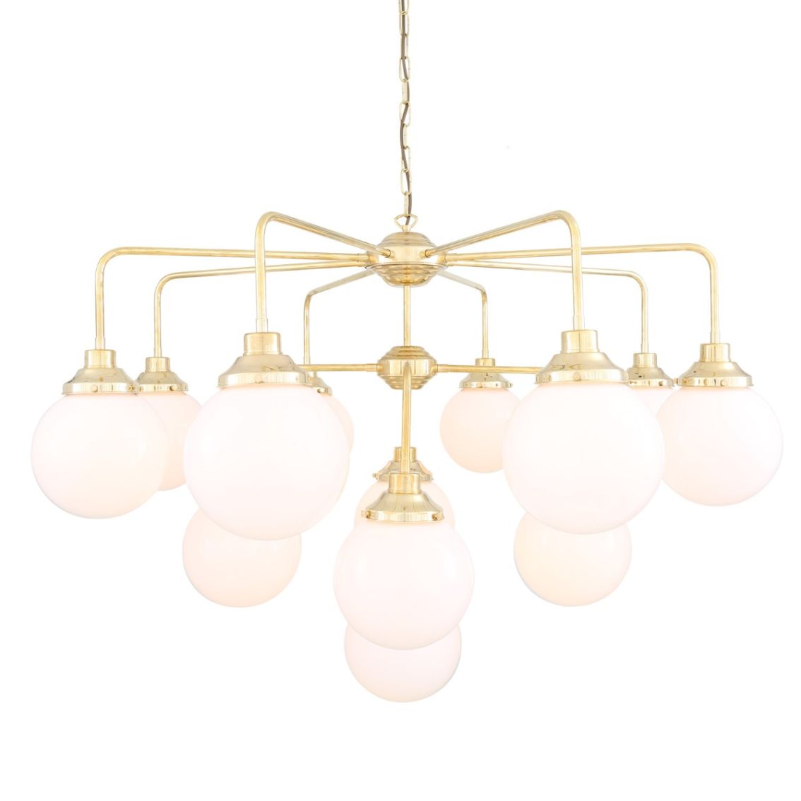 Rome Mid-Century Three-Tier Globe Chandelier, 13-Light main product photo