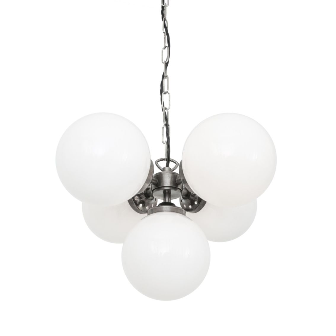 Yaounde Small Opal Globe Chandelier, Five Light main product photo