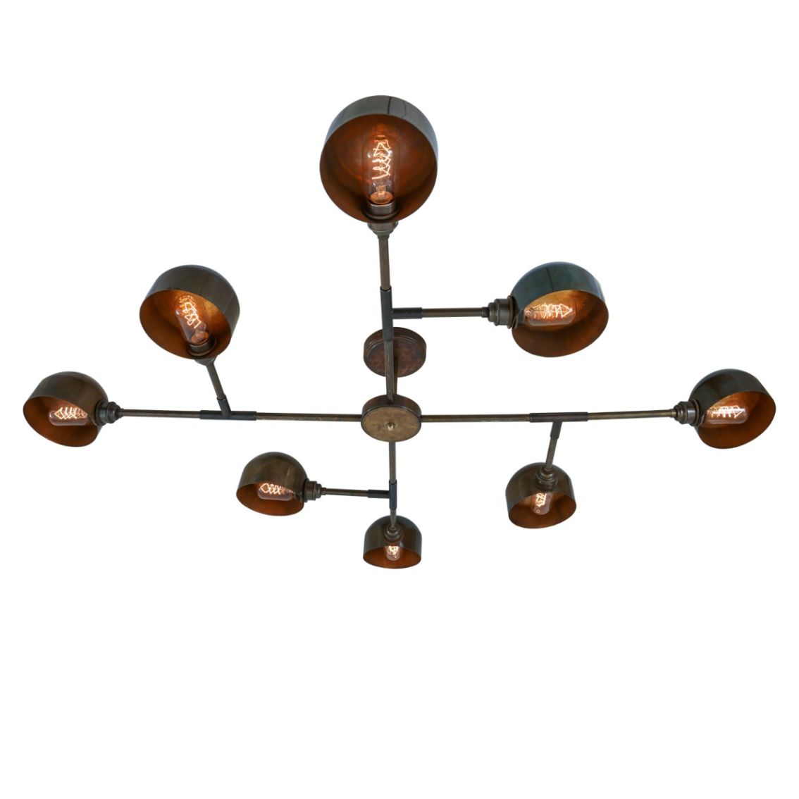 Santa Anita Industrial Flush Chandelier, Eight-Arm main product photo