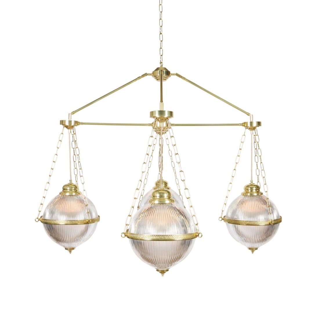 Blaenau Holophane Glass Chandelier, Four-Arm main product photo