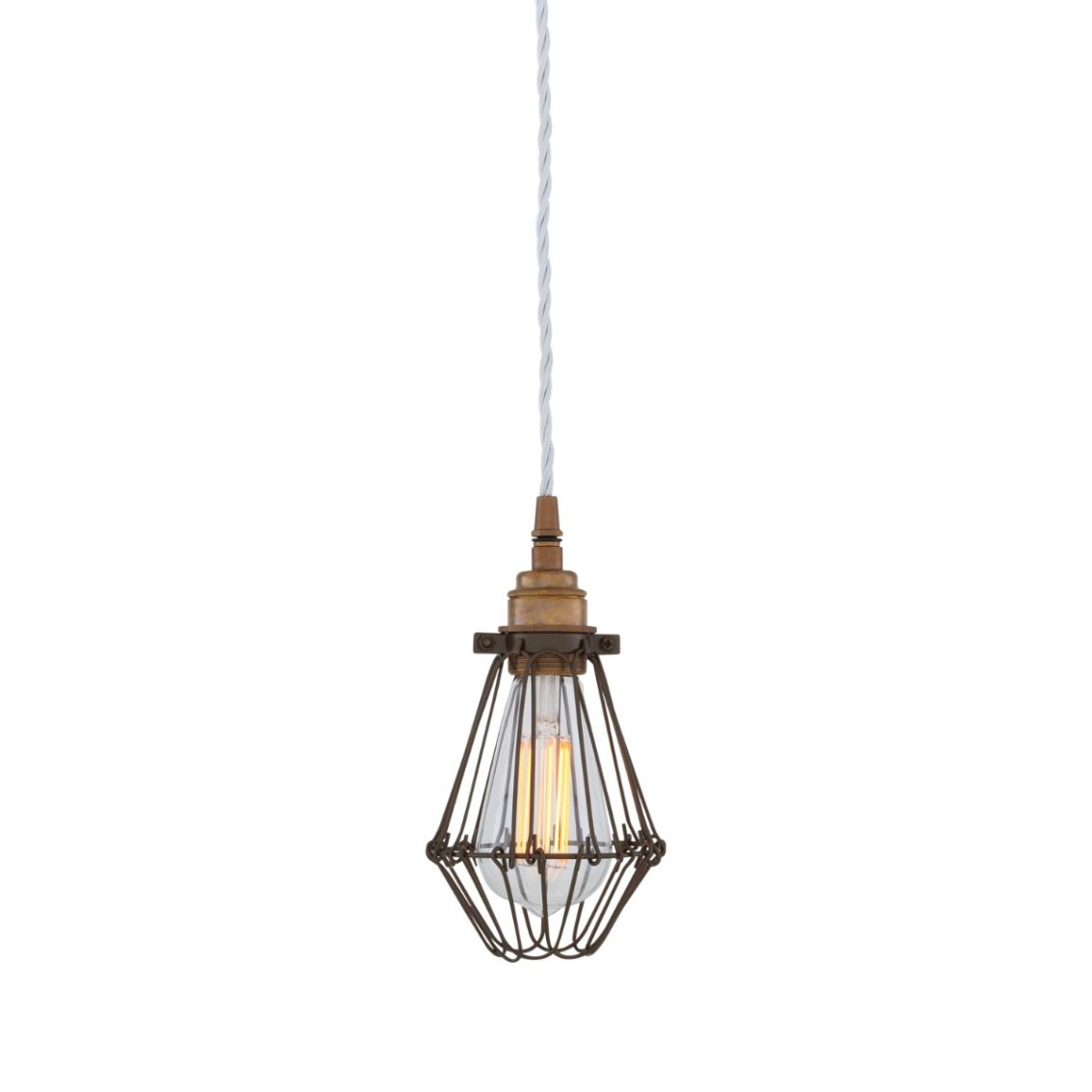 Praia Bronze Industrial Cage Pendant Light main product photo