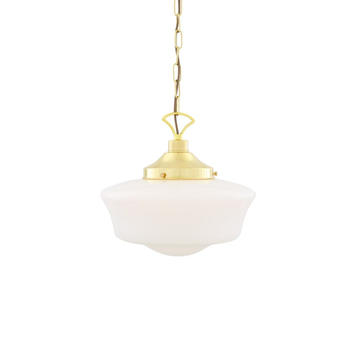 1920's Classic Schoolhouse Glass Pendant Light 35cm main product photo