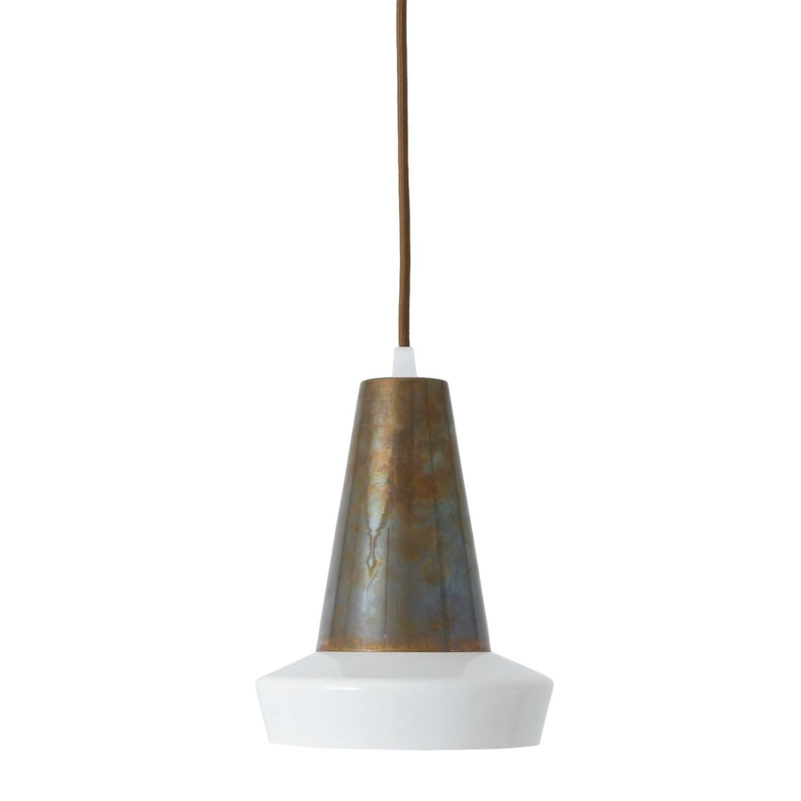 Malabo White and Antique Brass Pendant Light 16cm main product photo
