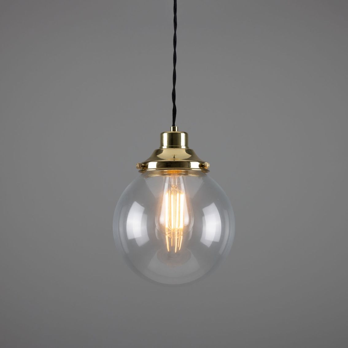 Virginia Small Clear Glass Globe Pendant Light 7.9" main product photo