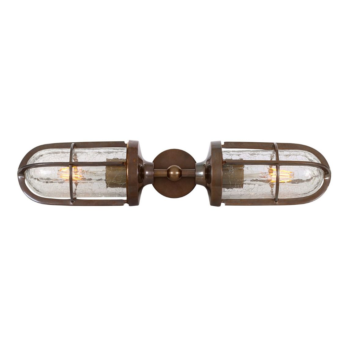 Clayton Double Well Glass Wall Light IP54 main product photo