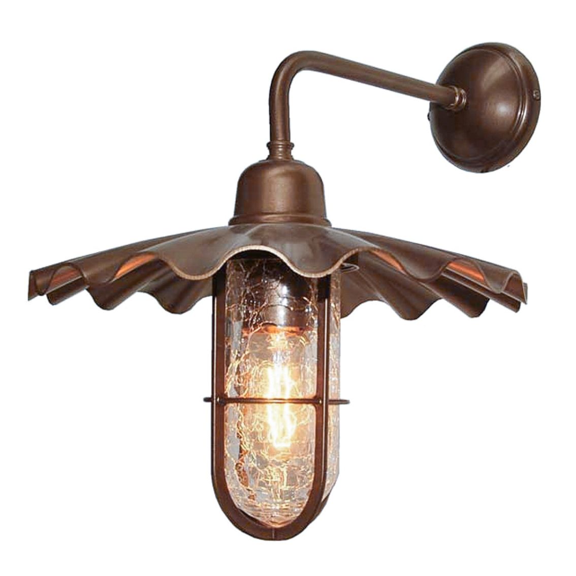 Ardle A Well Glass Bathroom Wall Light with Ripple Shade IP65 main product photo