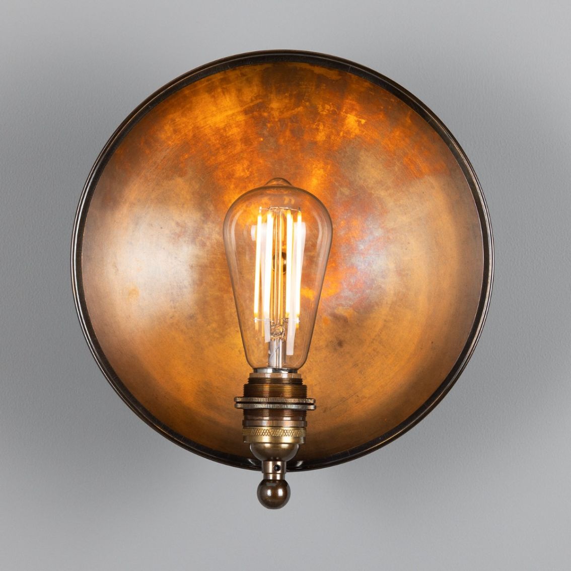 Chulainn Industrial Brass Dish Wall Light 9.8" main product photo