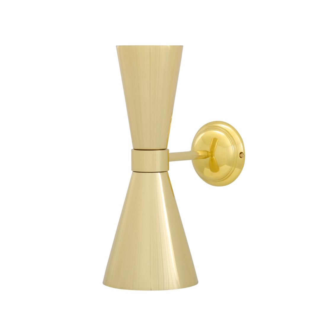 Amias Mid-Century Double Brass Cone Wall Light main product photo