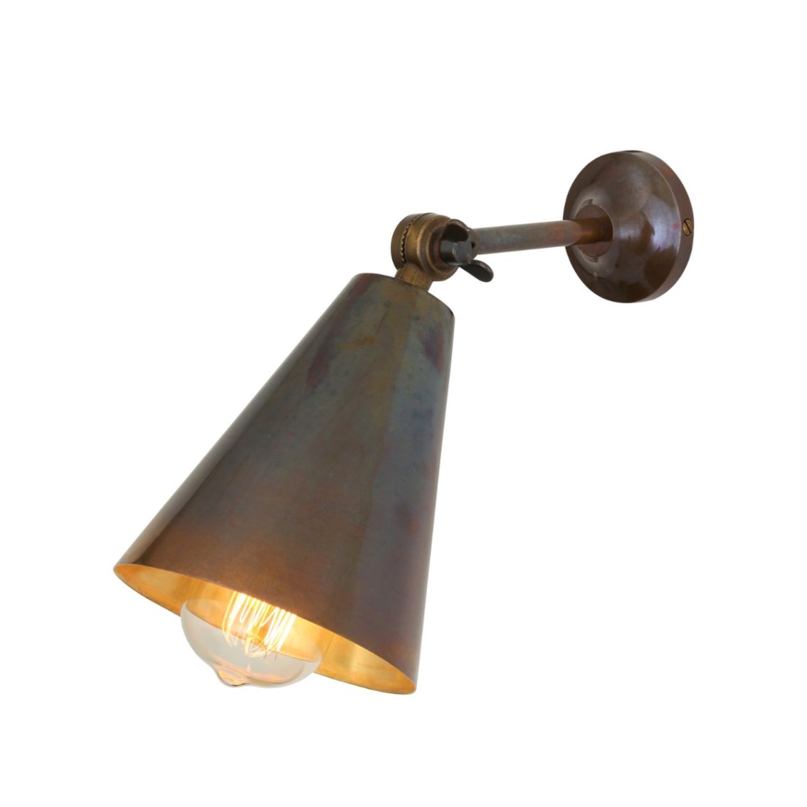 Moya Adjustable Brass Cone Wall Light main product photo