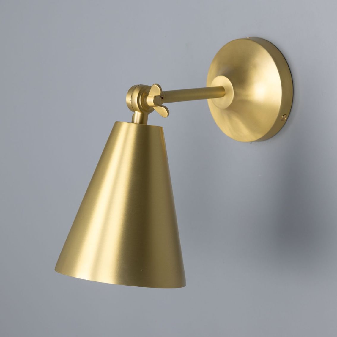 Moya Adjustable Brass Cone Wall Light main product photo