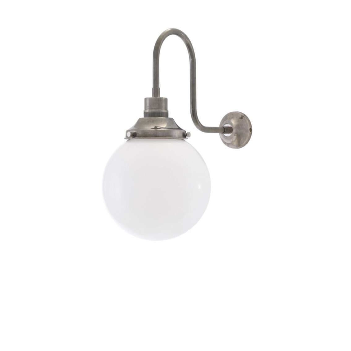 Yerevan Opal Glass Globe Swan Neck Wall Light 20cm main product photo