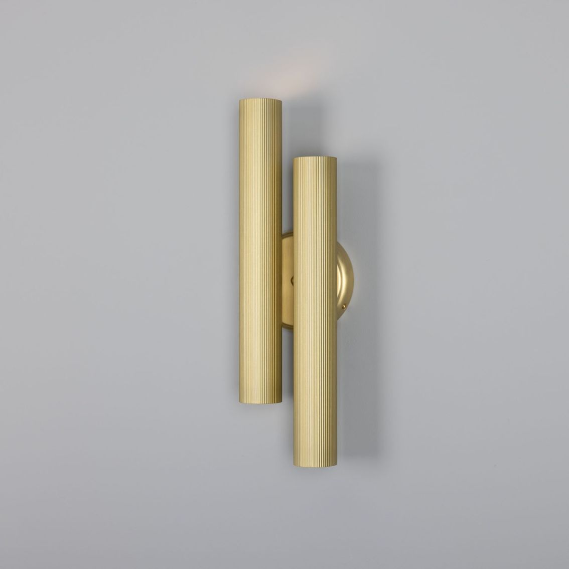 Royce Modern Reeded Brass Double Wall Light main product photo