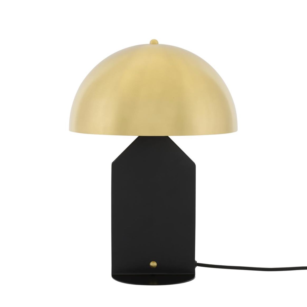 Lampe de table Paralumen Métal Noir et Blanc Blanc crème façon broderie