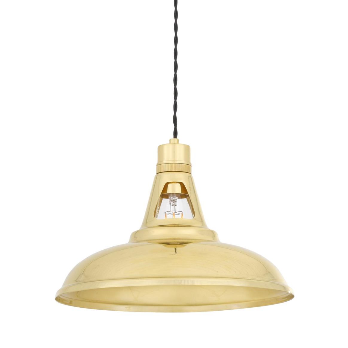 Mullan Lighting Paris Industrial Brass Ceiling Light - Polished Brass