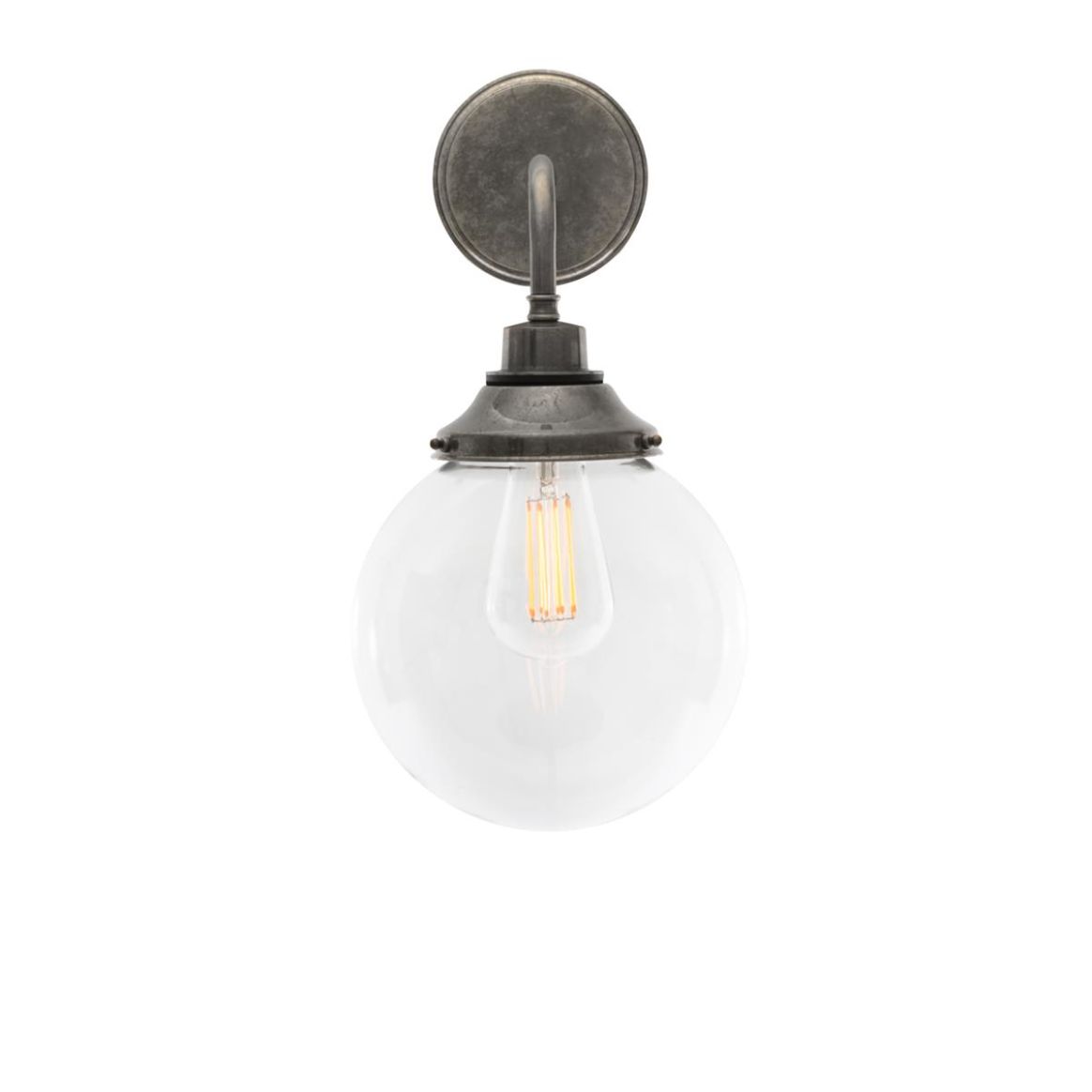 Louise Vintage Rippled Glass and Brass Bathroom Wall Light IP44