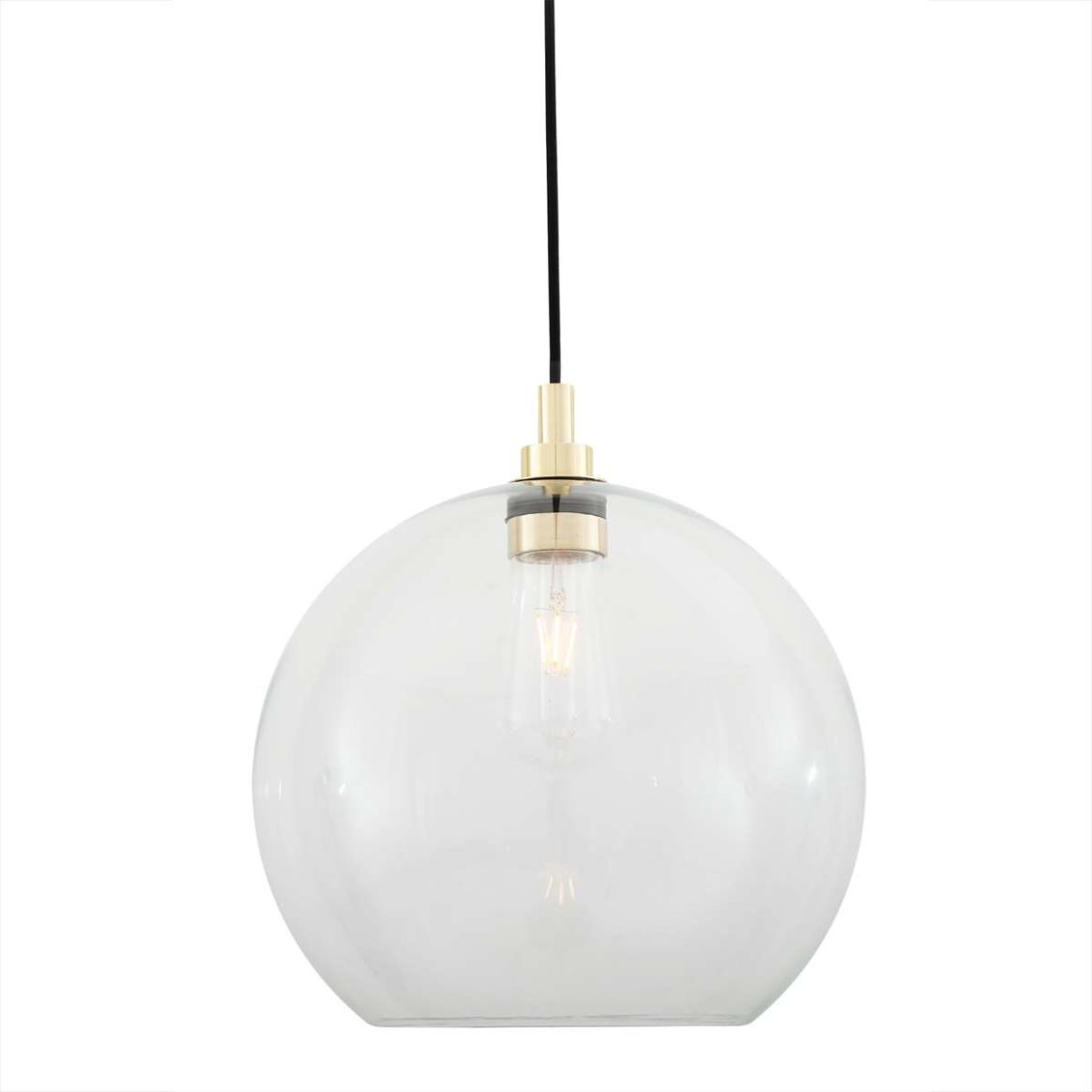 Suspension globe transparent Laguna, pour salle de bain 35cm IP44