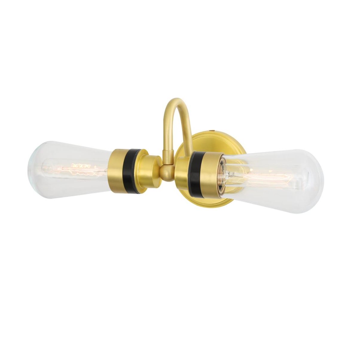 Nevis Double Tube Glass Bathroom Wall Light with Swan Neck IP65