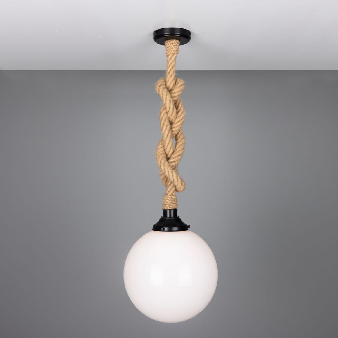 Lighting Azores IP44 Glass | with Rope Globe Jute 11.8\