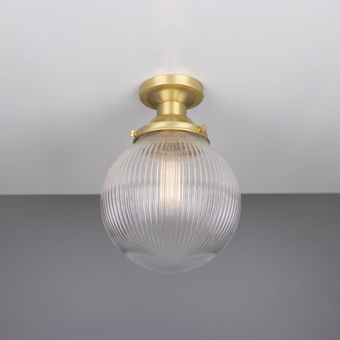 Stanley Small Holophane Glass Globe Wall Light 7.9