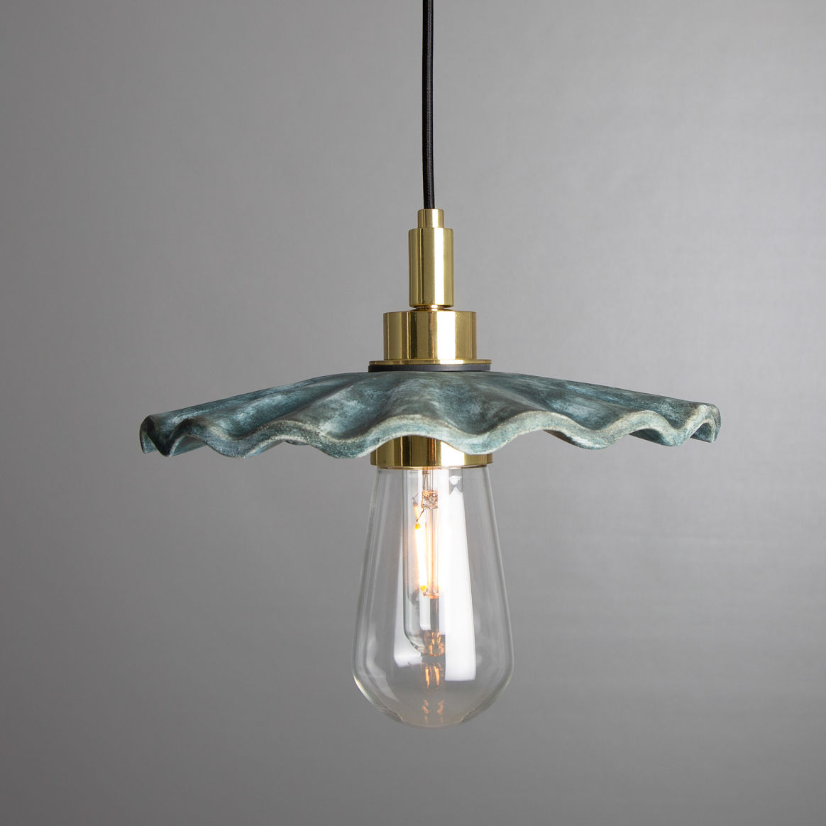 Louise Vintage Rippled Glass and Brass Bathroom Wall Light IP44