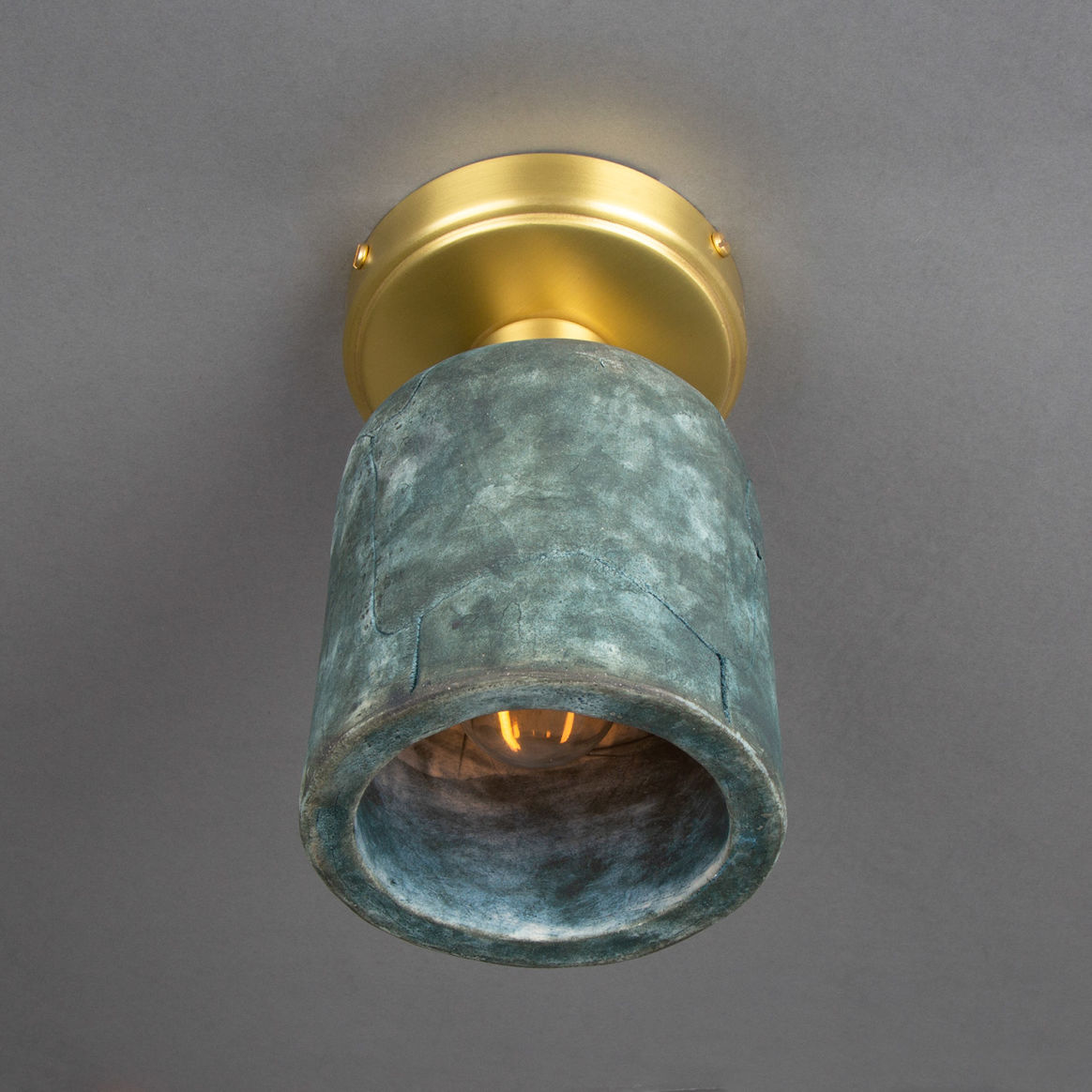 Osier Organic Ceramic Ceiling Light 11.5cm Blue Earth Mullan