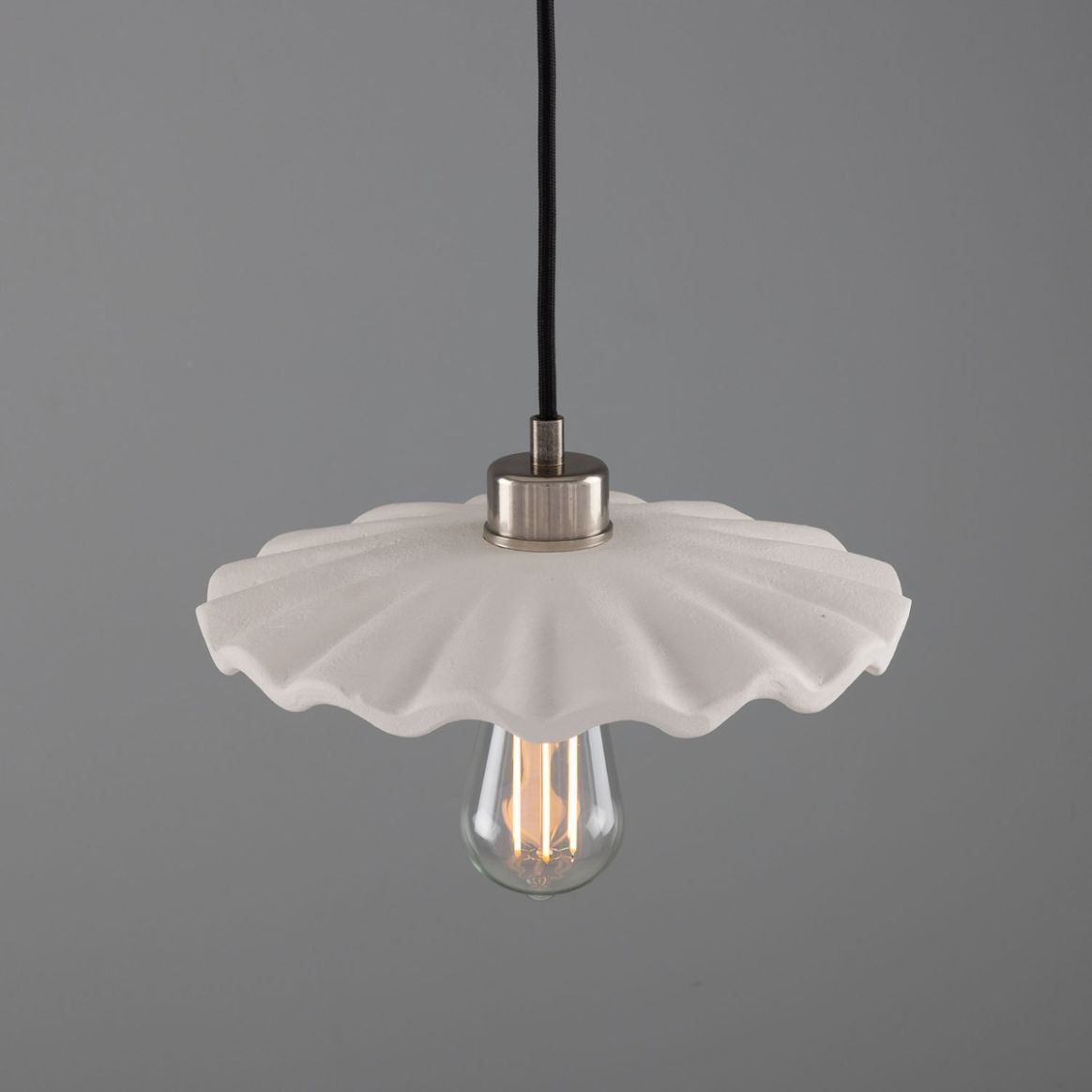 Mullan Lighting MLBP004PCWTE Maris Pendant White GL025 AND GLWP01PCWTE