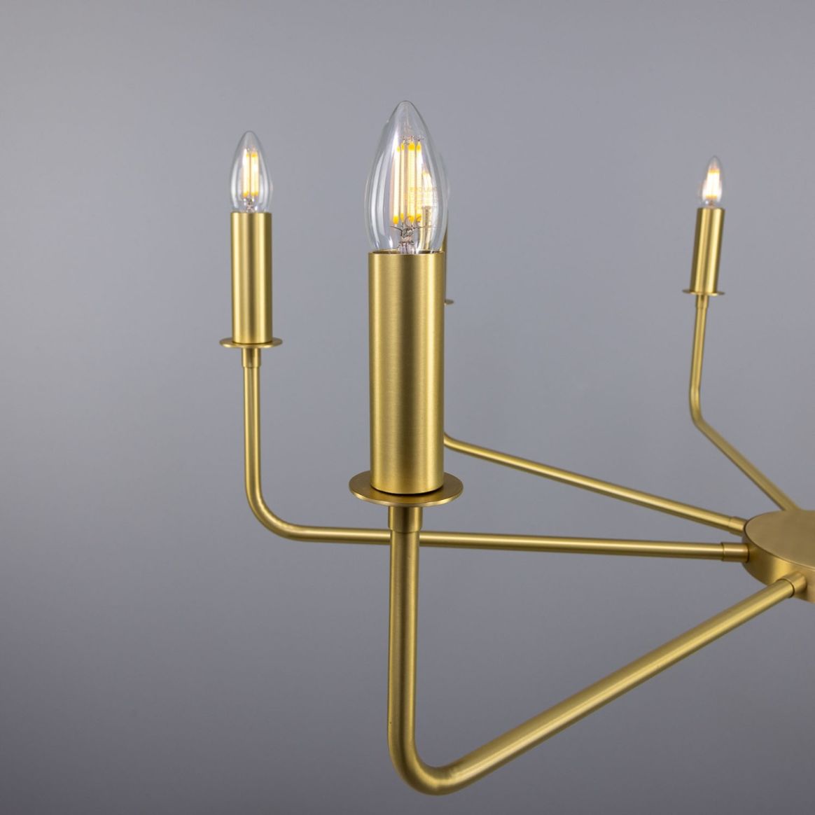 Contemporary chandelier - CAIRO MID-CENTURY - Mullan Lighting - brass / 8  light / commercial