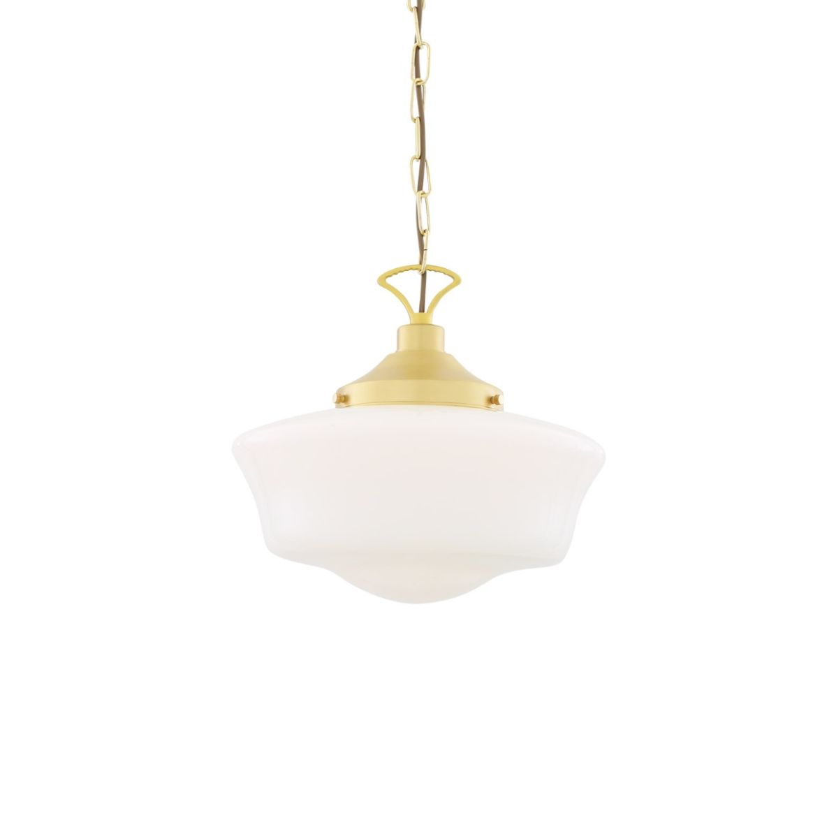 1920 s Schoolhouse Opal Glass Pendant Light 35cm Mullan Lighting