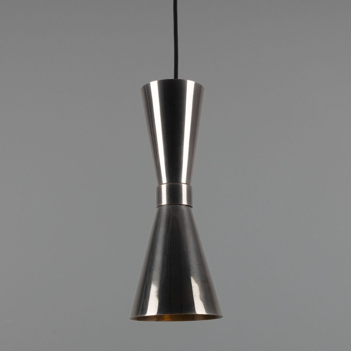 Brushed brass cone shaped pendant light, 1970s