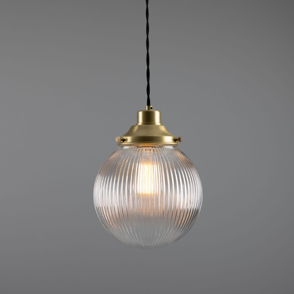 Stanley Small Holophane Globe Pendant Light 20cm Mullan Lighting