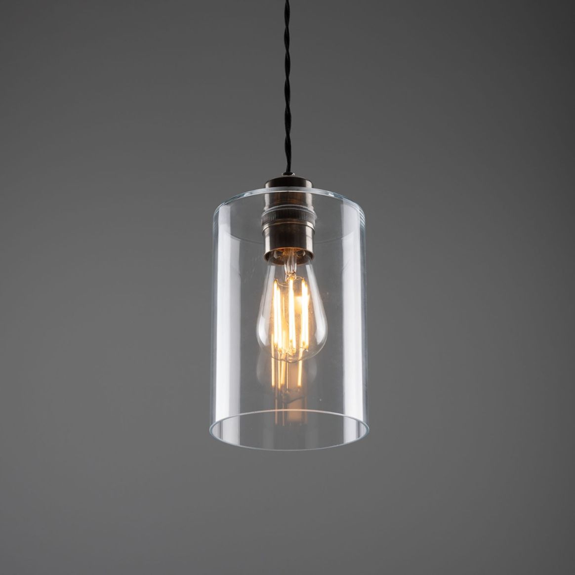 Glass cylinder pendant light deals