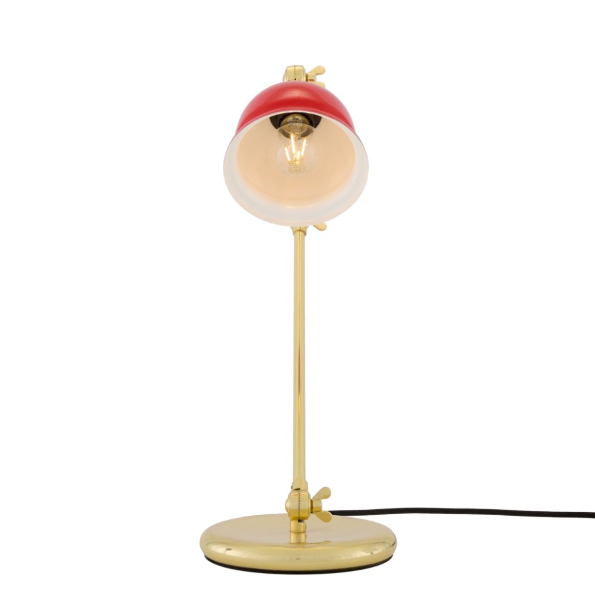 Nico Vintage Brass Table Lamp with Coloured Shade