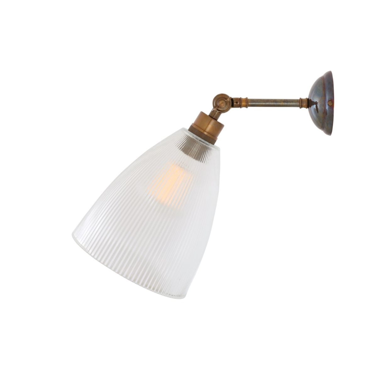 Hale Prismatic Glass Cone Vintage Wall Light Mullan Lighting