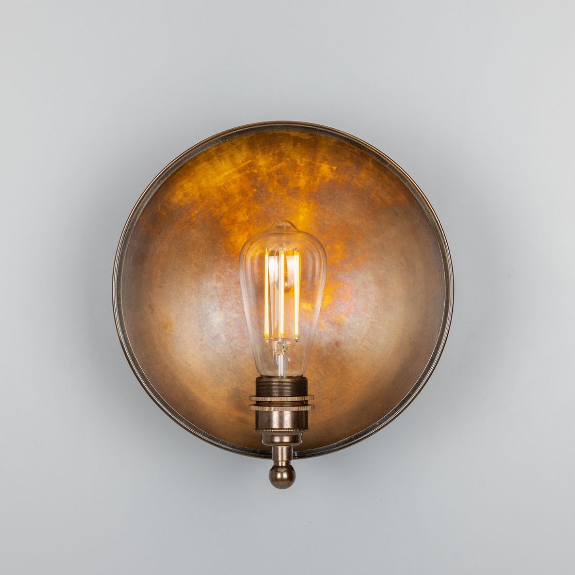 Chulainn Industrial Brass Dish Wall Light 9.8