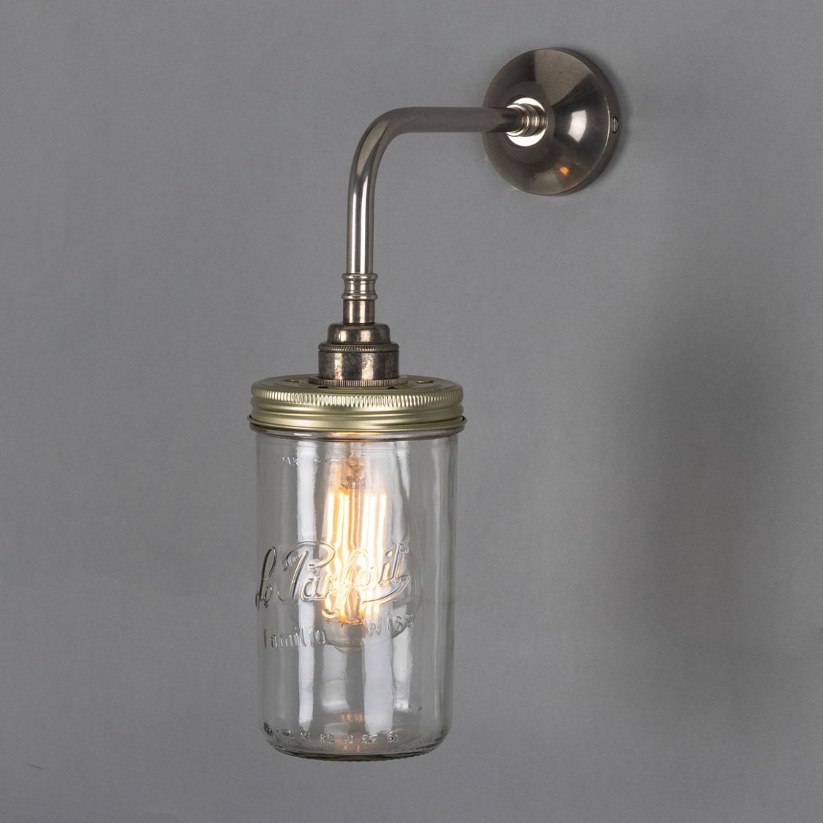 Louise Vintage Rippled Glass and Brass Bathroom Wall Light